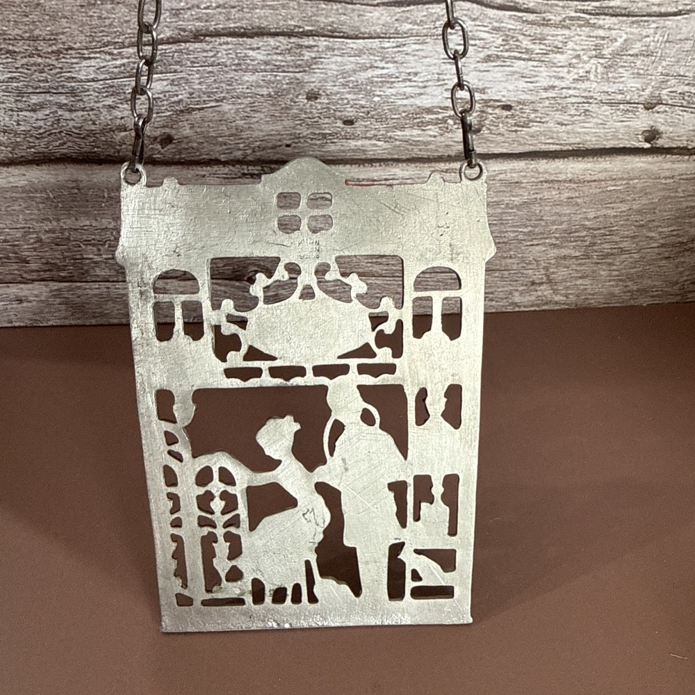 Vintage 1970's Khun Zinn Germany Pewter Flat Wall Hanging Doctor And Patient